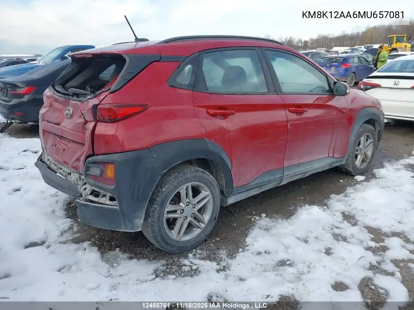 KM8K12AA6MU657081 2021 Hyundai Kona Se
