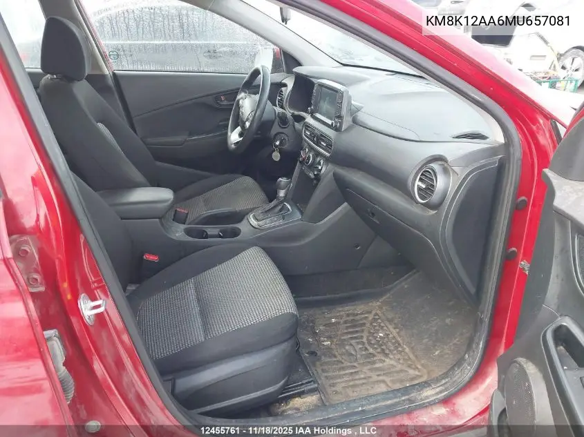 KM8K12AA6MU657081 2021 Hyundai Kona Se