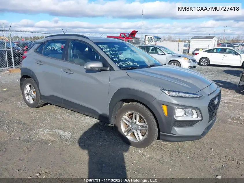 KM8K1CAA7MU727418 2021 Hyundai Kona Se