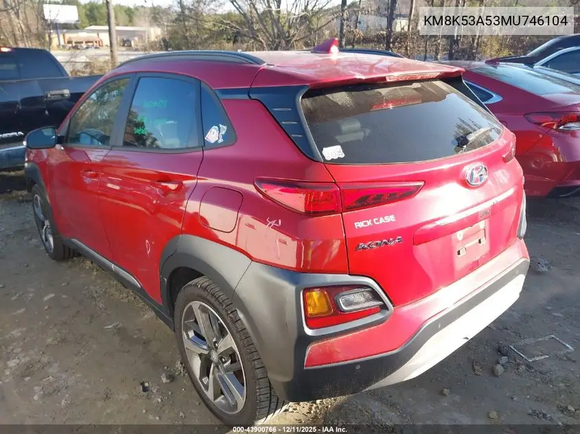 KM8K53A53MU746104 2021 Hyundai Kona Ultimate