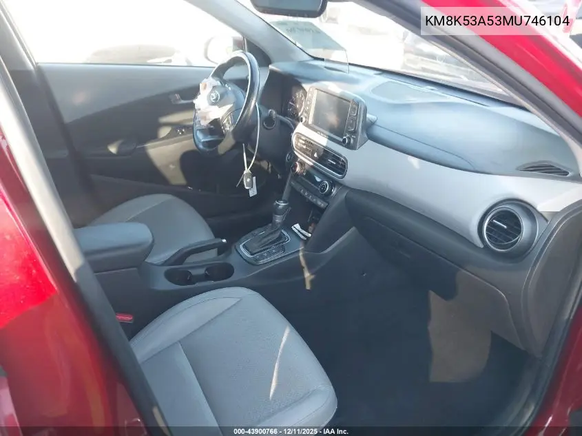 KM8K53A53MU746104 2021 Hyundai Kona Ultimate