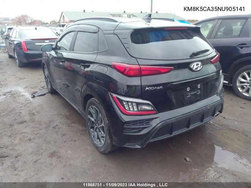 2022 Hyundai Kona N Line VIN: KM8K5CA35NU905141 Lot: 11868751