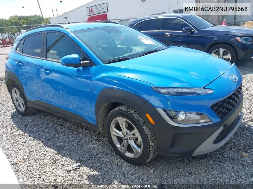 2022 Hyundai Kona Sel VIN: KM8K6CAB2NU795668 Lot: 40330216