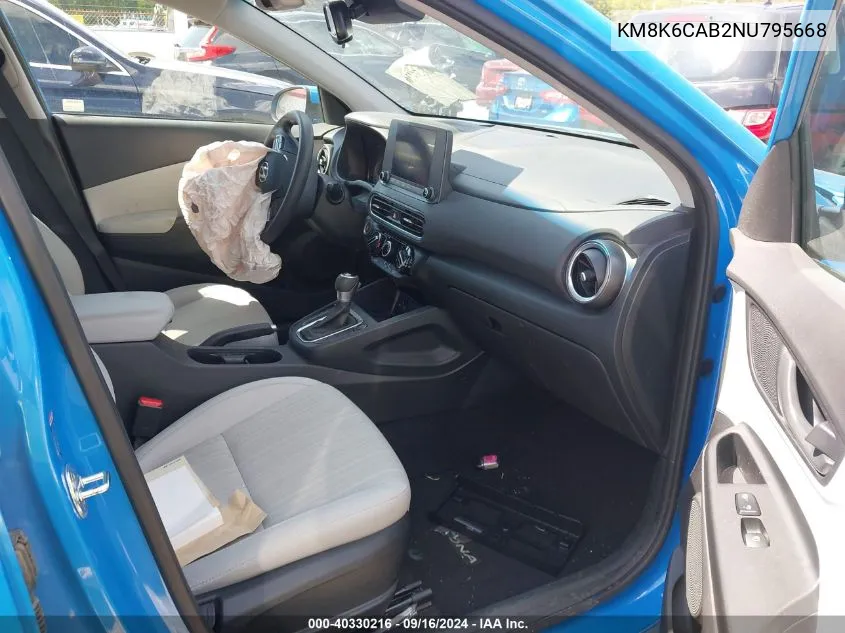 KM8K6CAB2NU795668 2022 Hyundai Kona Sel