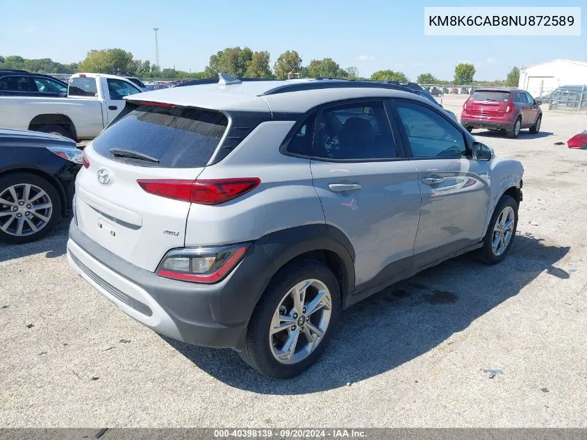 2022 Hyundai Kona Sel VIN: KM8K6CAB8NU872589 Lot: 40398139