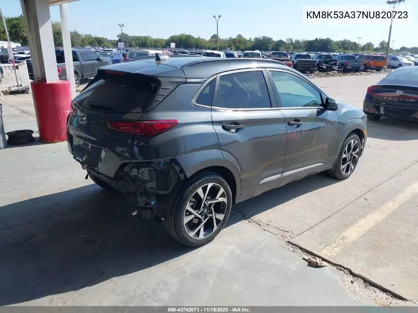 KM8K53A37NU820723 2022 Hyundai Kona Limited