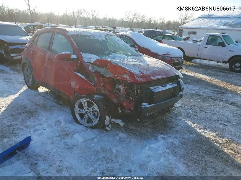 KM8K62AB6NU806617 2022 Hyundai Kona Sel