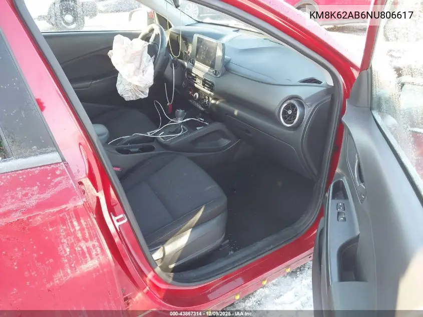 KM8K62AB6NU806617 2022 Hyundai Kona Sel