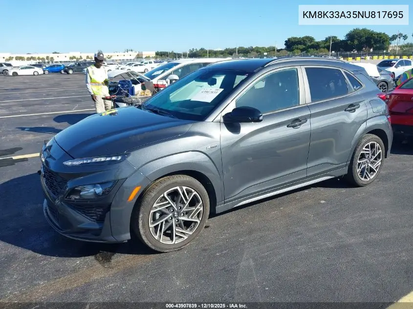 KM8K33A35NU817695 2022 Hyundai Kona N Line