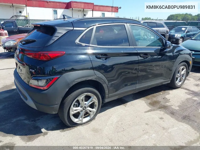 2023 Hyundai Kona Sel VIN: KM8K6CAB0PU989831 Lot: 40267819