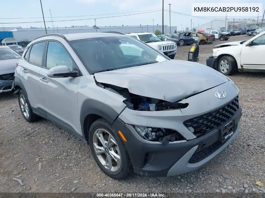 2023 Hyundai Kona Sel VIN: KM8K6CAB2PU958192 Lot: 40365647