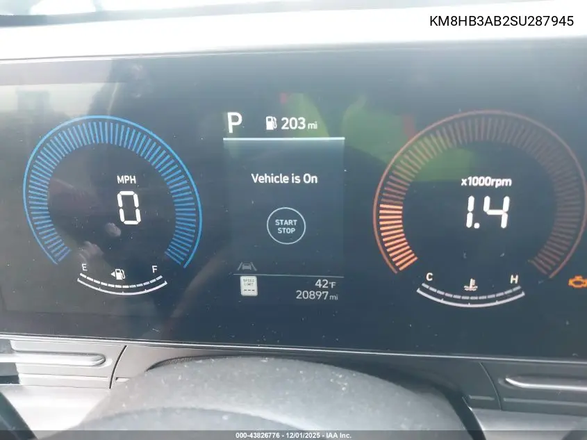 KM8HB3AB2SU287945 2025 Hyundai Kona Sel