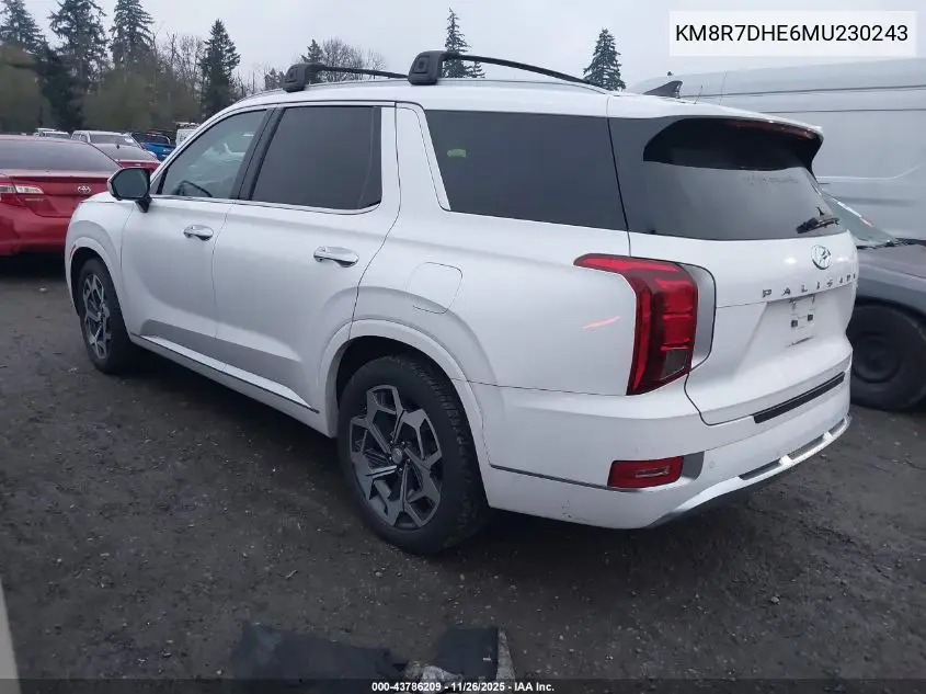 KM8R7DHE6MU230243 2021 Hyundai Palisade Calligraphy