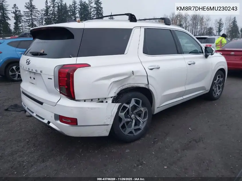 KM8R7DHE6MU230243 2021 Hyundai Palisade Calligraphy