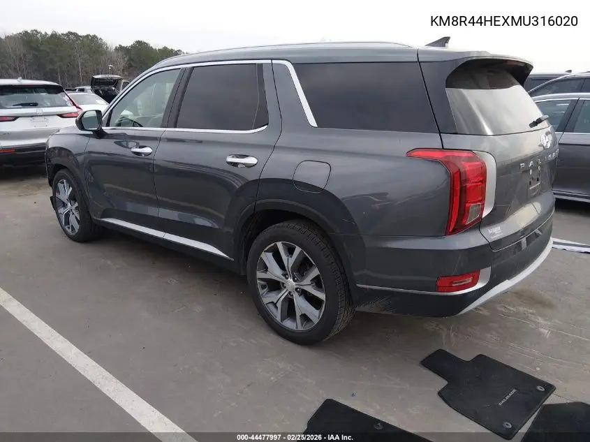 2021 Hyundai Palisade Sel VIN: KM8R44HEXMU316020 Lot: 44477997