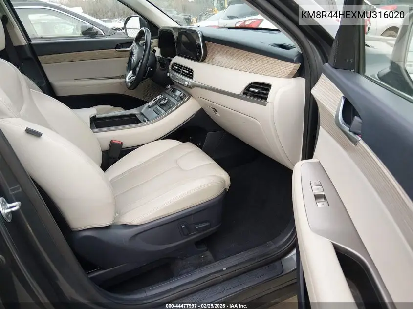 2021 Hyundai Palisade Sel VIN: KM8R44HEXMU316020 Lot: 44477997