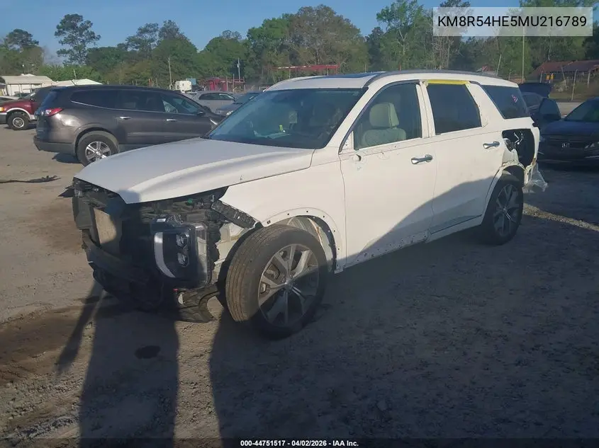2021 Hyundai Palisade Limited VIN: KM8R54HE5MU216789 Lot: 44751517