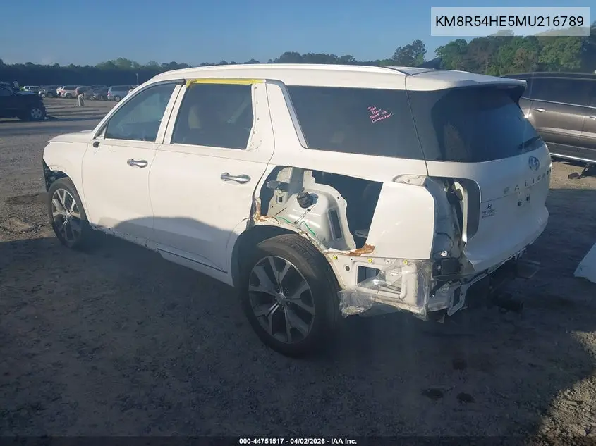 2021 Hyundai Palisade Limited VIN: KM8R54HE5MU216789 Lot: 44751517