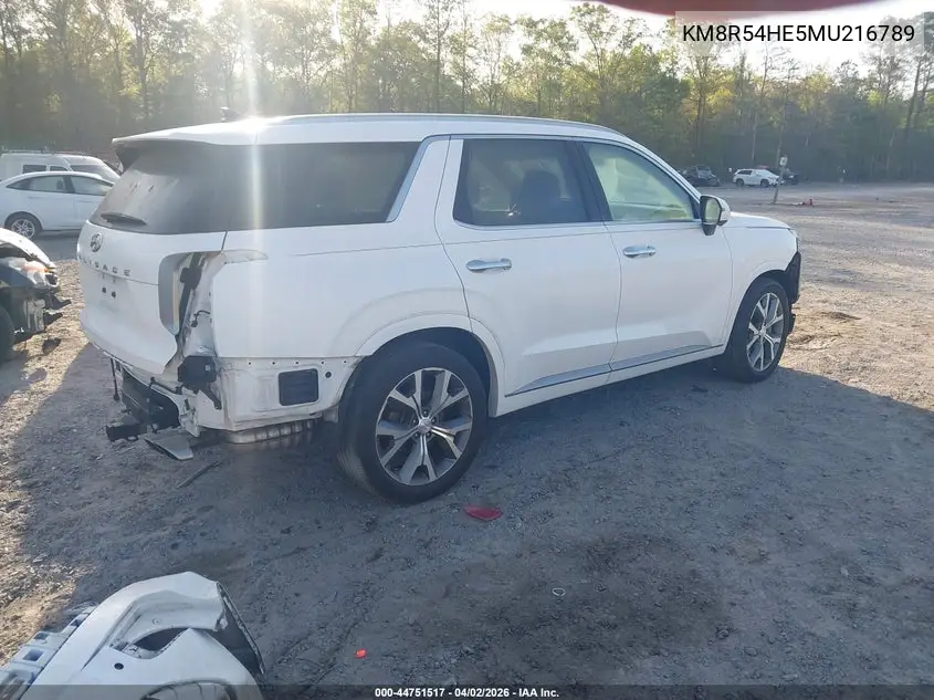 2021 Hyundai Palisade Limited VIN: KM8R54HE5MU216789 Lot: 44751517