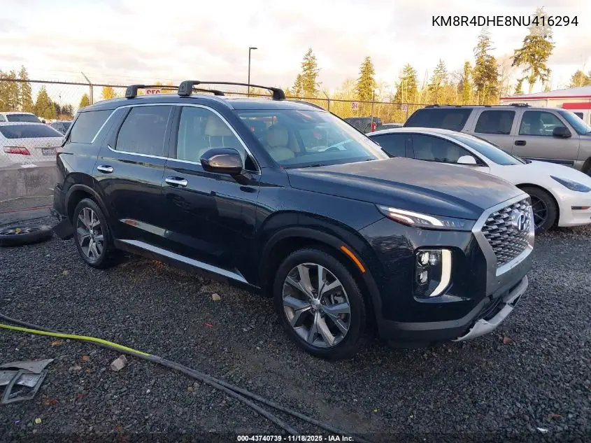 KM8R4DHE8NU416294 2022 Hyundai Palisade Sel