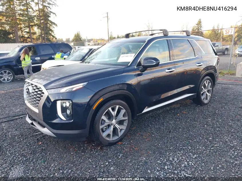 KM8R4DHE8NU416294 2022 Hyundai Palisade Sel