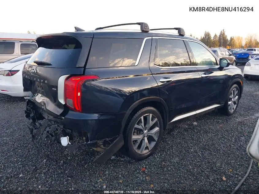 KM8R4DHE8NU416294 2022 Hyundai Palisade Sel