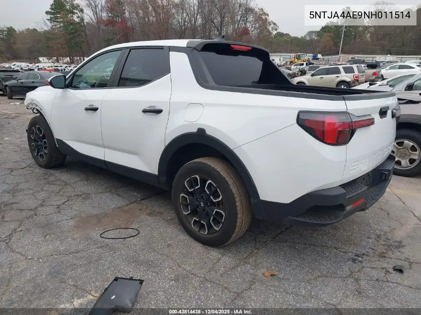 5NTJA4AE9NH011514 2022 Hyundai Santa Cruz Se