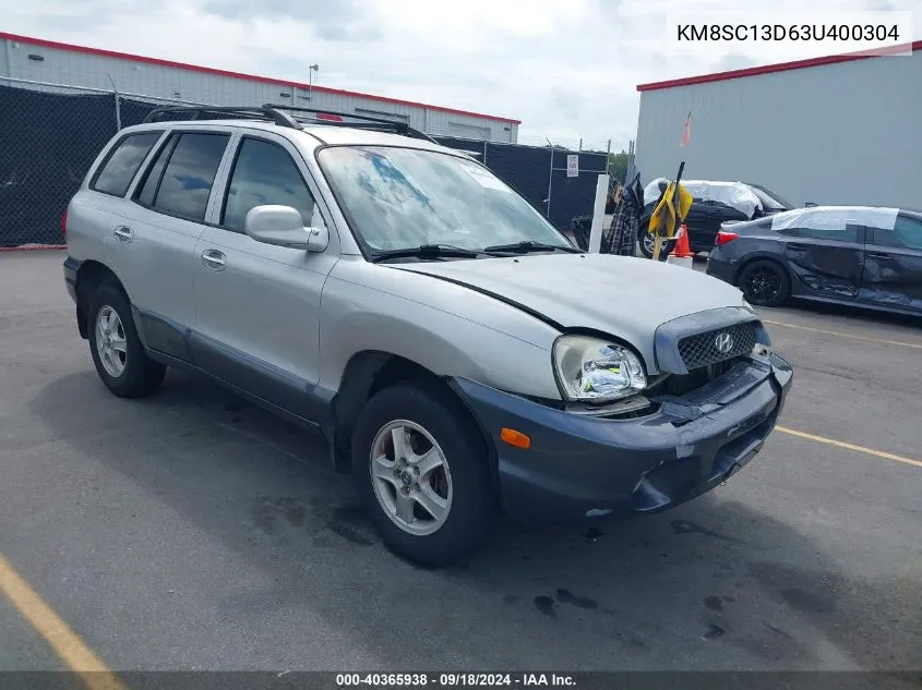 2003 Hyundai Santa Fe Gls/Lx VIN: KM8SC13D63U400304 Lot: 40365938