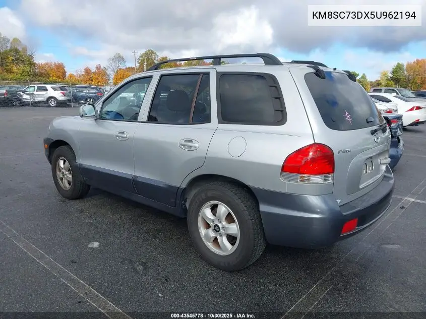 KM8SC73DX5U962194 2005 Hyundai Santa Fe Gls