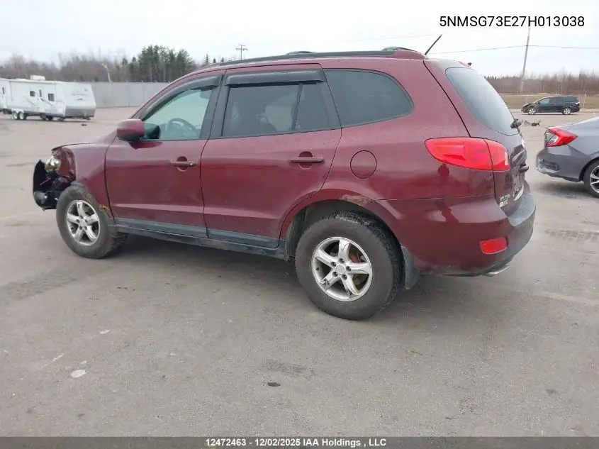 5NMSG73E27H013038 2007 Hyundai Santa Fe Gl