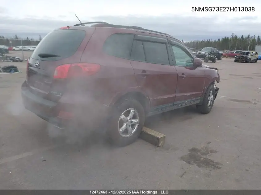 5NMSG73E27H013038 2007 Hyundai Santa Fe Gl
