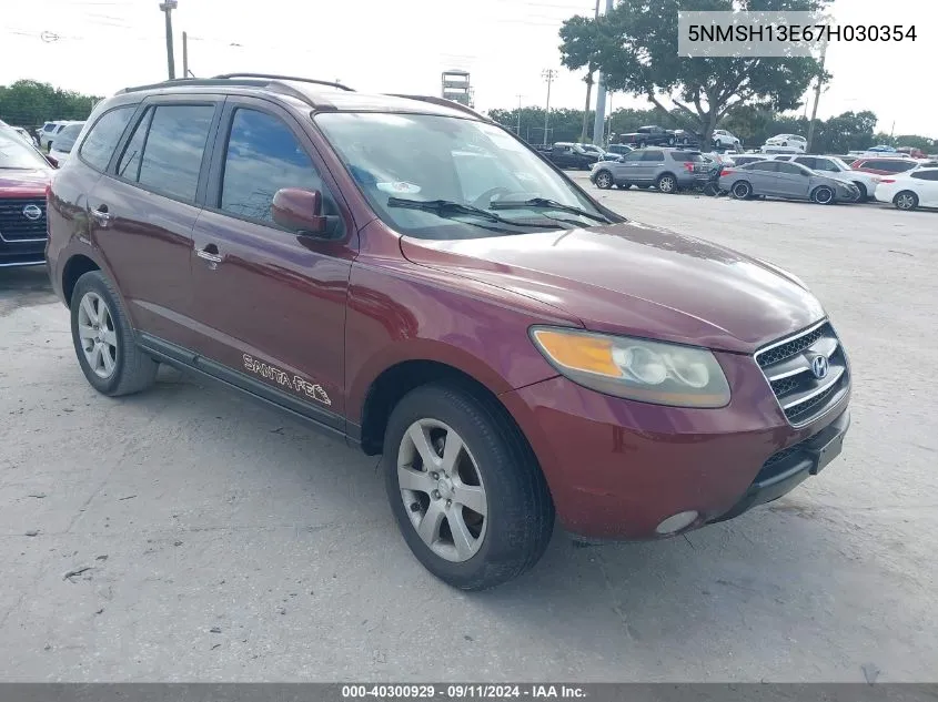 5NMSH13E67H030354 2007 Hyundai Santa Fe Limited/Se