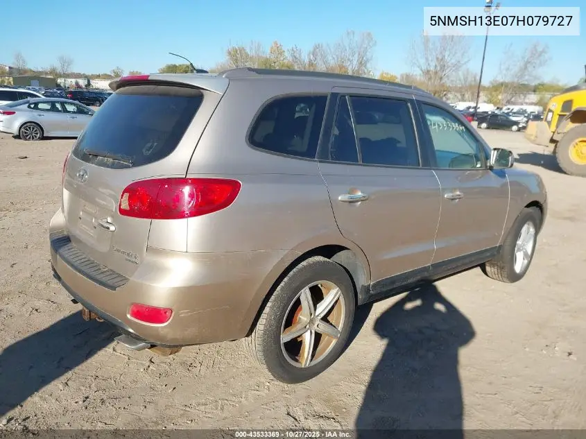 5NMSH13E07H079727 2007 Hyundai Santa Fe Limited/Se