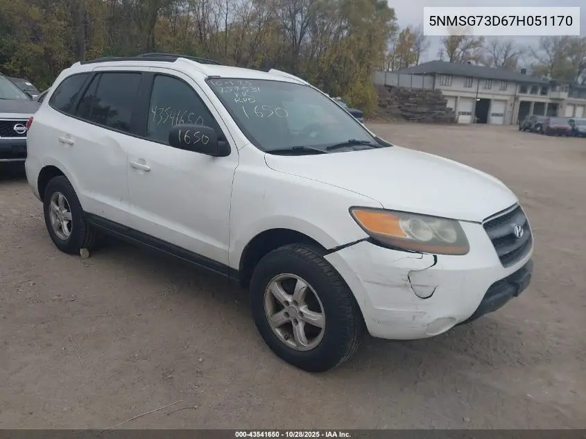 5NMSG73D67H051170 2007 Hyundai Santa Fe Gls