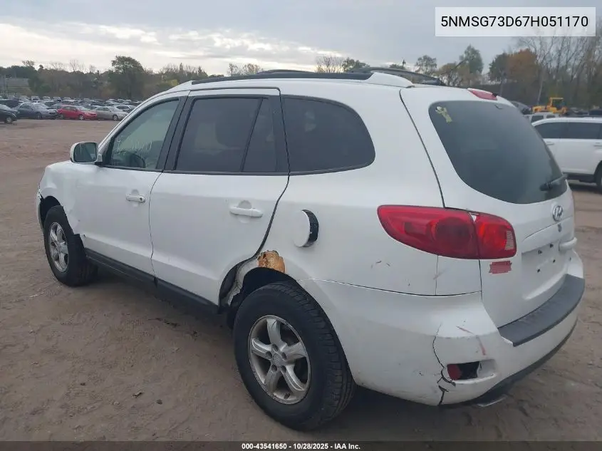 5NMSG73D67H051170 2007 Hyundai Santa Fe Gls