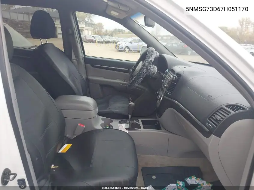 5NMSG73D67H051170 2007 Hyundai Santa Fe Gls