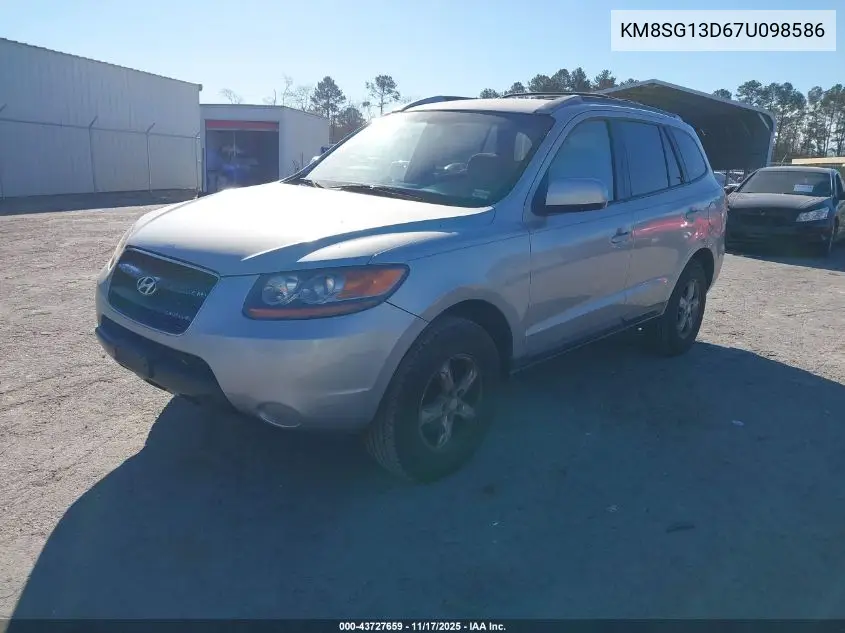 KM8SG13D67U098586 2007 Hyundai Santa Fe Gls
