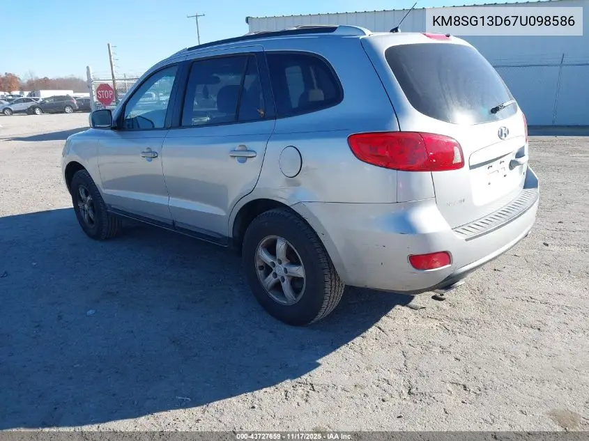 KM8SG13D67U098586 2007 Hyundai Santa Fe Gls