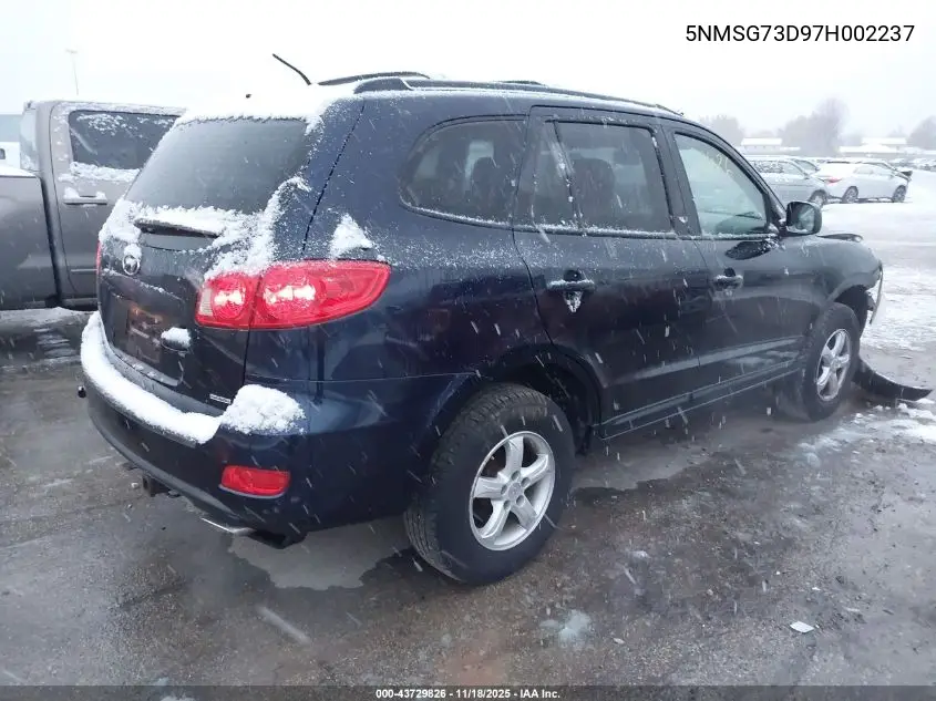 5NMSG73D97H002237 2007 Hyundai Santa Fe Gls