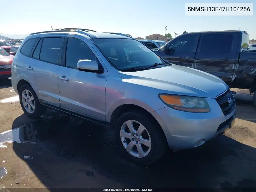 5NMSH13E47H104256 2007 Hyundai Santa Fe Limited/Se