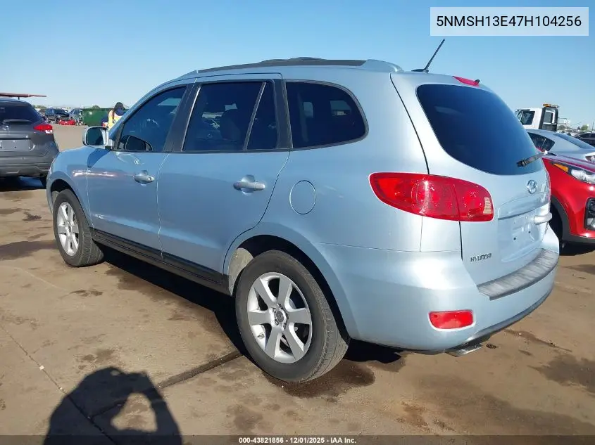 5NMSH13E47H104256 2007 Hyundai Santa Fe Limited/Se
