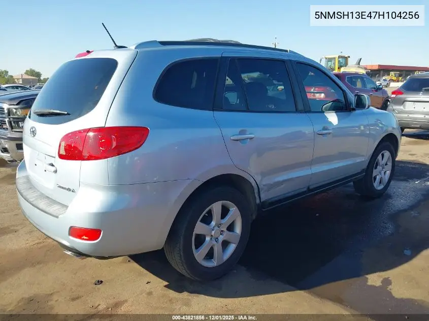 5NMSH13E47H104256 2007 Hyundai Santa Fe Limited/Se