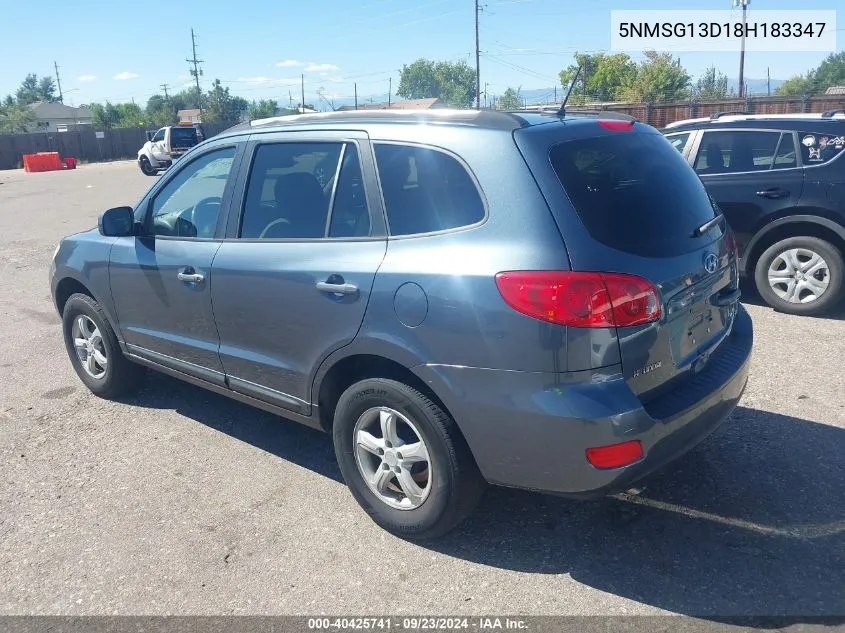 2008 Hyundai Santa Fe Gls VIN: 5NMSG13D18H183347 Lot: 40425741