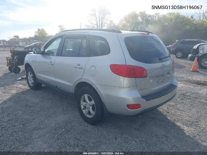 5NMSG13D58H196067 2008 Hyundai Santa Fe Gls