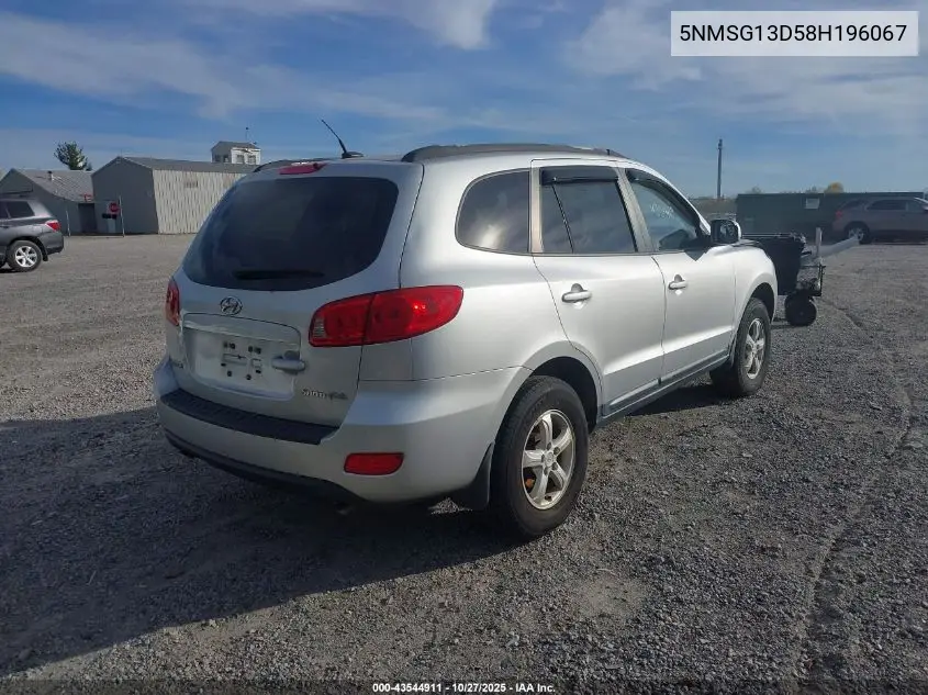 5NMSG13D58H196067 2008 Hyundai Santa Fe Gls