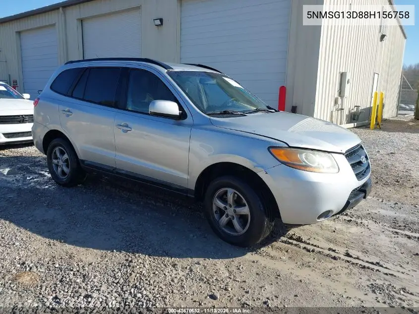 5NMSG13D88H156758 2008 Hyundai Santa Fe Gls