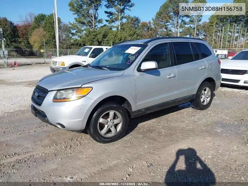 5NMSG13D88H156758 2008 Hyundai Santa Fe Gls