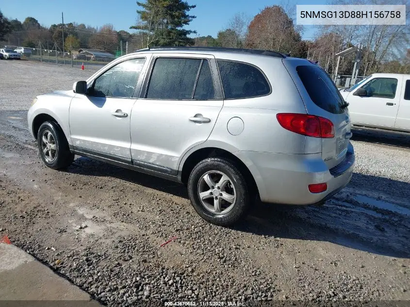 5NMSG13D88H156758 2008 Hyundai Santa Fe Gls