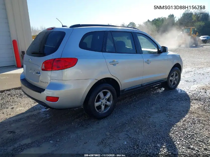 5NMSG13D88H156758 2008 Hyundai Santa Fe Gls