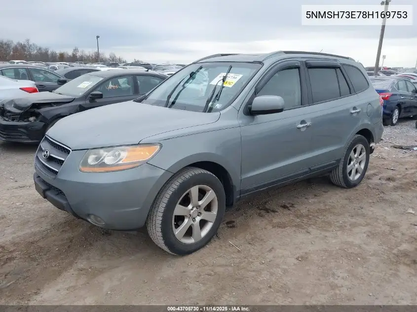 5NMSH73E78H169753 2008 Hyundai Santa Fe Limited/Se